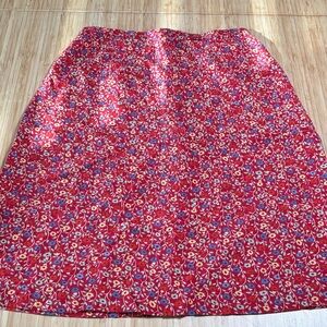 Harold's Vintage Red Floral A-Line Skirt